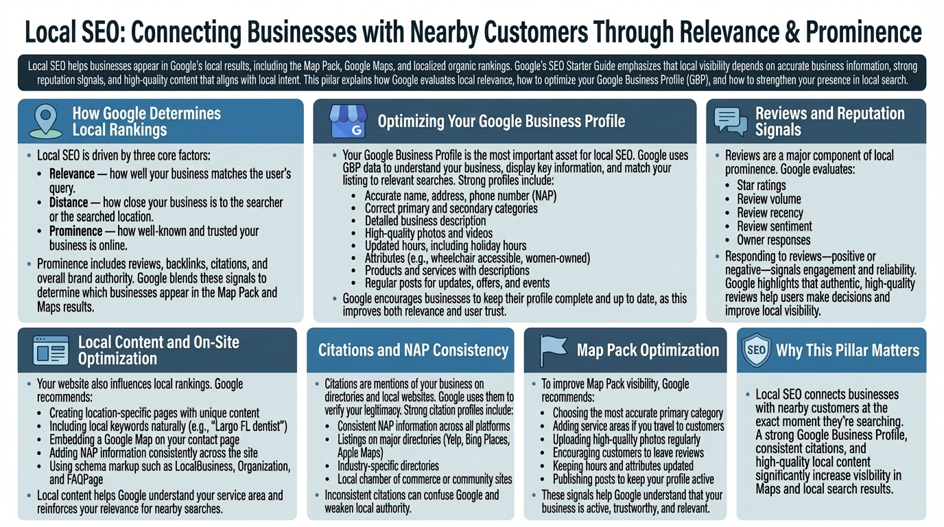 Pillar 10 — Local SEO, Google Business Profile & Map Visibility (Google SEO)