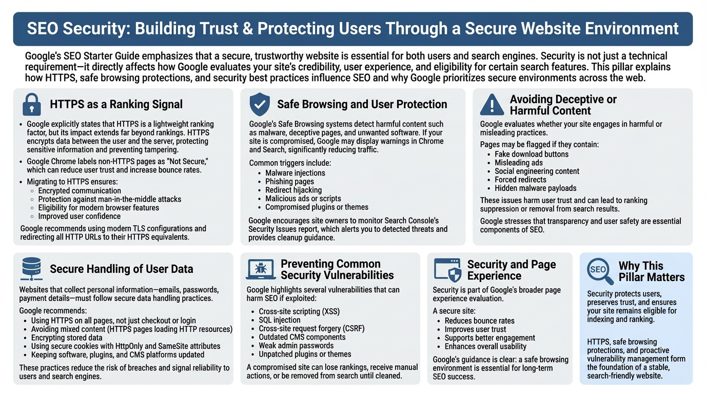 Pillar 11 — Site Security, HTTPS & Safe Browsing (Google SEO)