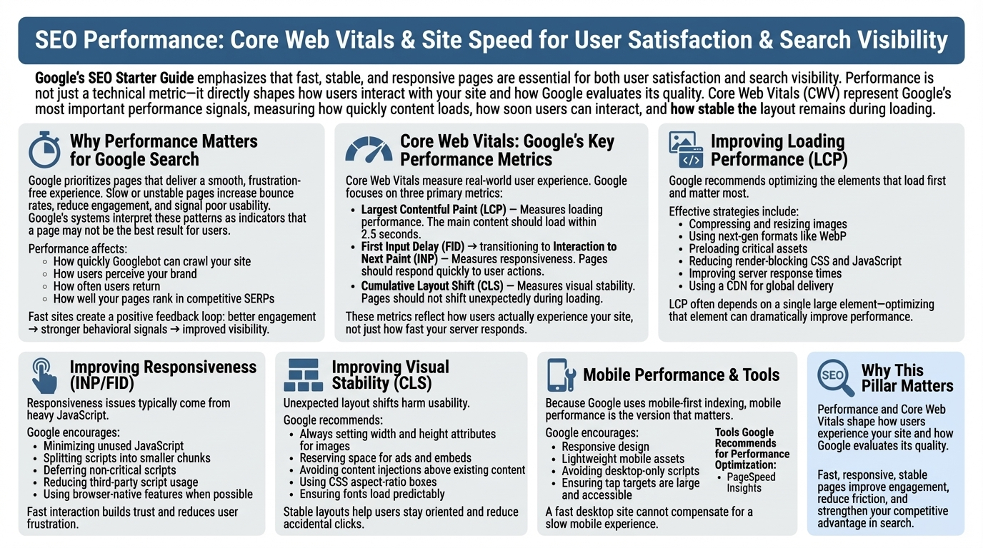 Pillar 12 — Performance, Speed & Core Web Vitals (Google SEO)