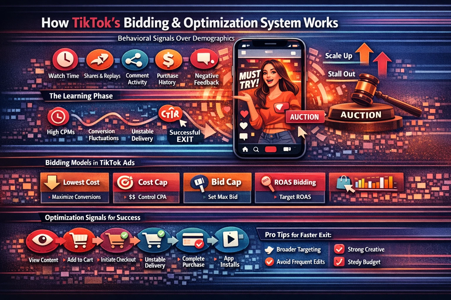 Pillar 4 — TikTok Bidding, Optimization & Learning Phase Mechanics-Optimized