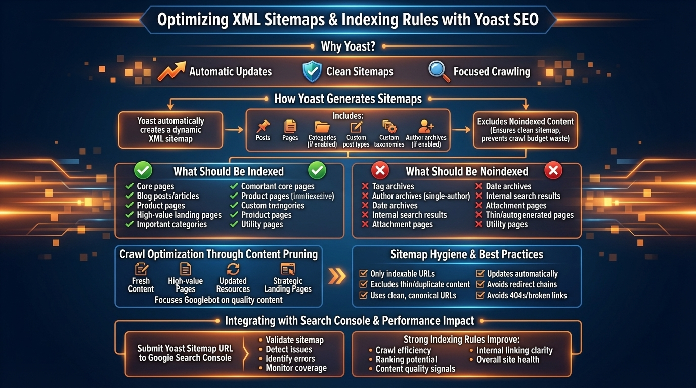 Pillar 6 — Yoast SEO XML Sitemaps, Indexing Rules & Crawl Optimization