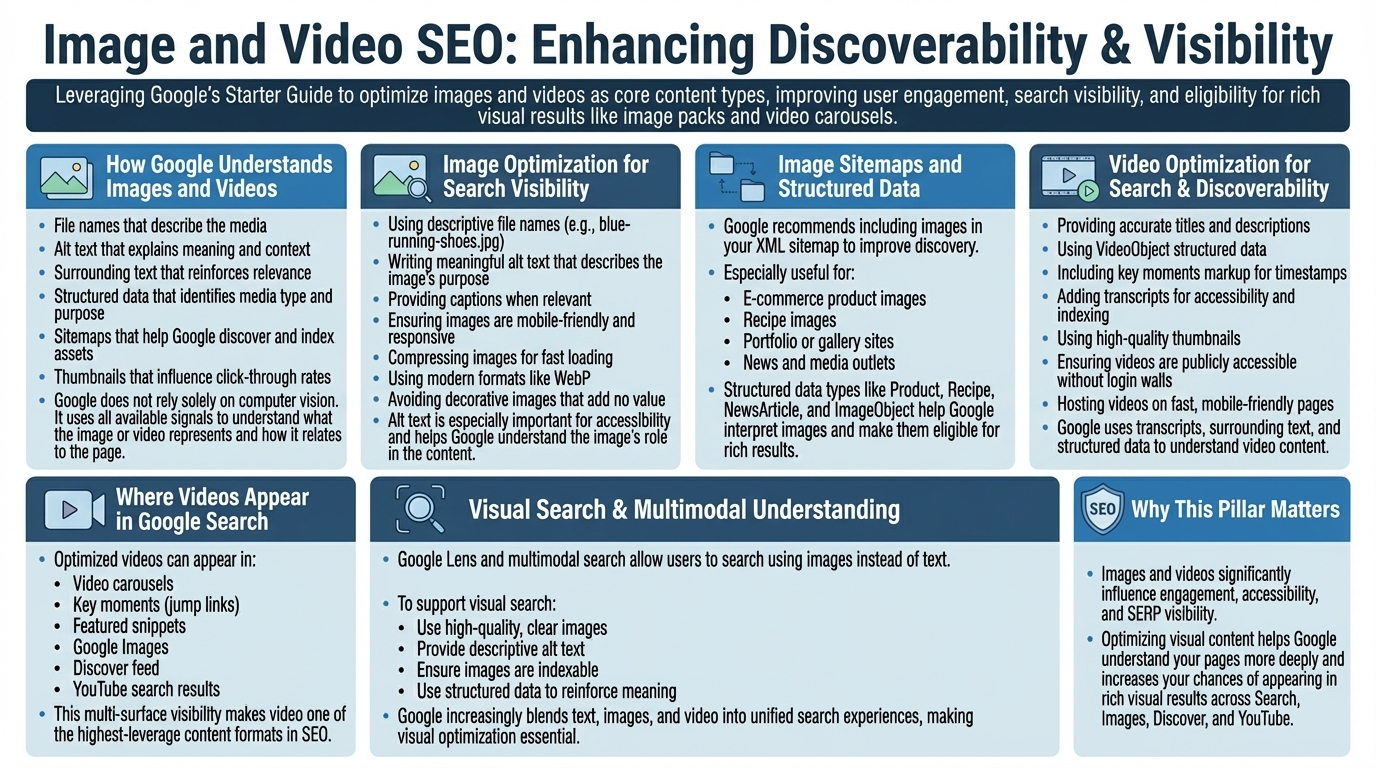 Pillar 8 — Images, Videos & Visual Search Optimization (Google SEO)