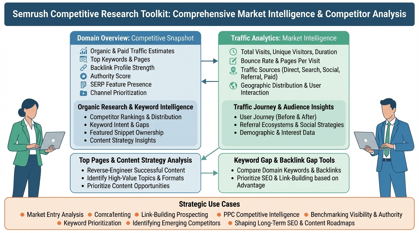 Pillar 8 — Semrush Competitive Research Domain Overview & Traffic Analytics