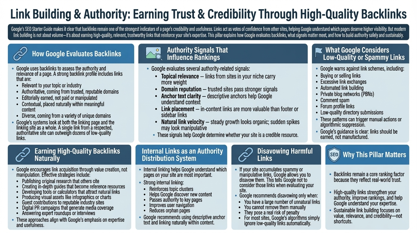 Pillar 9 — Link Building, Backlinks & Authority Signals (Google SEO)
